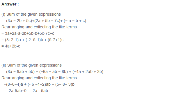 Algebraic Expressions RS Aggarwal Class 6 Maths Solutions Exercise 8C 3.1