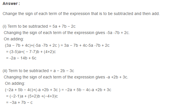 Algebraic Expressions RS Aggarwal Class 6 Maths Solutions Exercise 8C 5.1