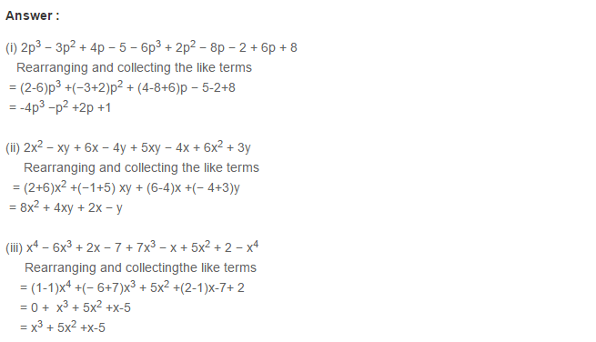 Algebraic Expressions RS Aggarwal Class 6 Maths Solutions Exercise 8C 6.1