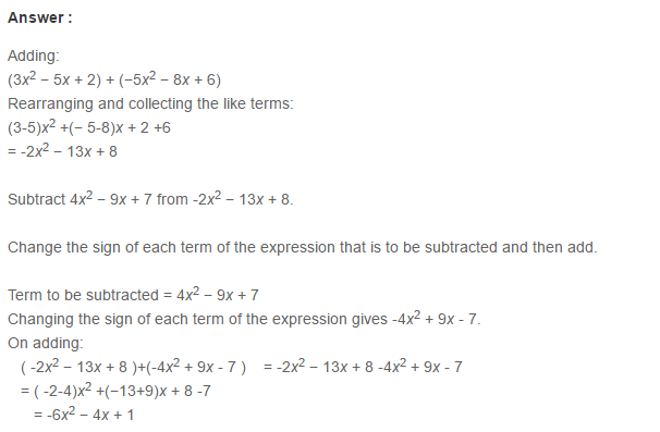 Algebraic Expressions RS Aggarwal Class 6 Maths Solutions Exercise 8C 7.1