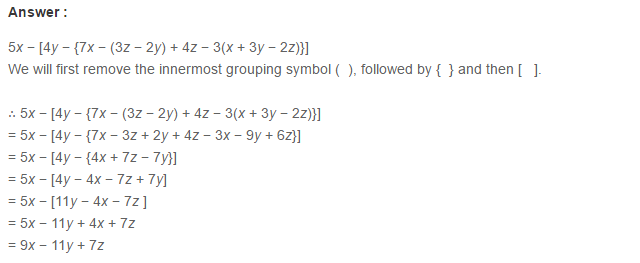 Algebraic Expressions RS Aggarwal Class 6 Maths Solutions Exercise 8D 17.1