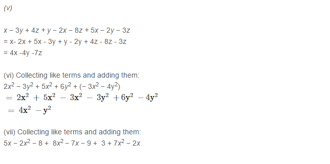 Algebraic Expressions RS Aggarwal Class 7 Maths Exercise 6A 1.2