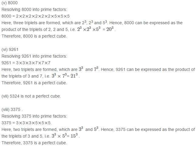 Cubes and Cube Roots RS Aggarwal Class 8 Maths Solutions Ex 4A 4.2
