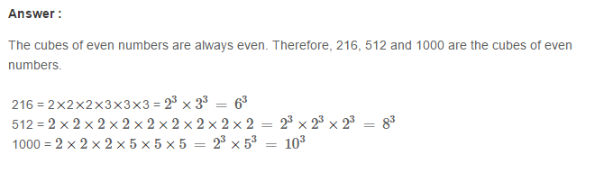 Cubes and Cube Roots RS Aggarwal Class 8 Maths Solutions Ex 4A 5.1