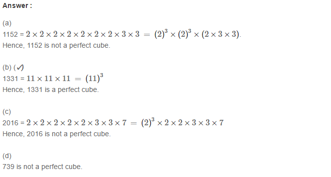 Cubes and Cube Roots RS Aggarwal Class 8 Maths Solutions Ex 4D 2.1