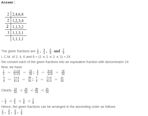 Fraction RS Aggarwal Class 6 Maths Solutions Exercise 5D 18.1