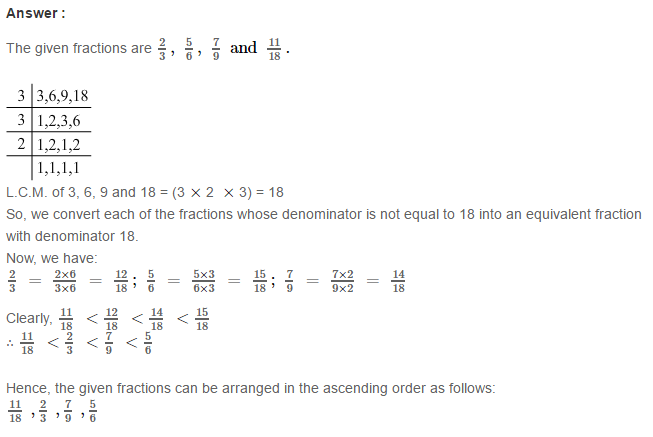 Fraction RS Aggarwal Class 6 Maths Solutions Exercise 5D 19.1