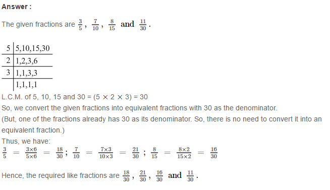 Fraction RS Aggarwal Class 6 Maths Solutions Exercise 5D 2.1