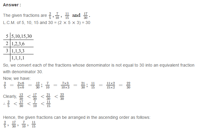 Fraction RS Aggarwal Class 6 Maths Solutions Exercise 5D 20.1