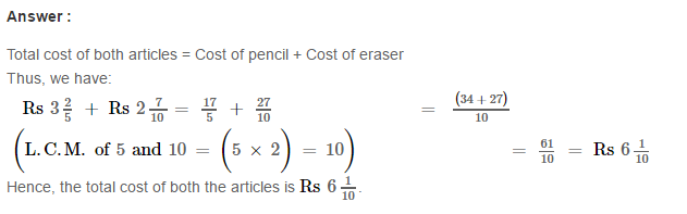 Fraction RS Aggarwal Class 6 Maths Solutions Exercise 5E 16.1