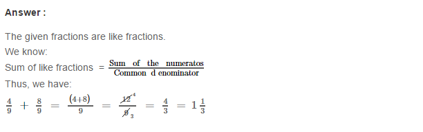 Fraction RS Aggarwal Class 6 Maths Solutions Exercise 5E 2.1