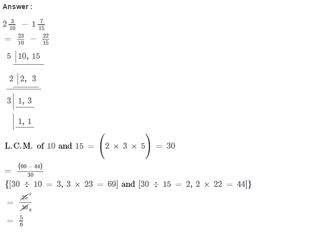 Fraction RS Aggarwal Class 6 Maths Solutions Exercise 5F 9.1