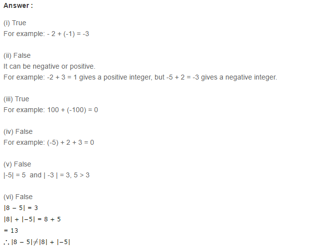 Integers RS Aggarwal Class 6 Maths Solutions Exercise 4B 12.1