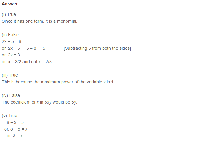 Linear Equation In One Variable RS Aggarwal Class 6 Maths Solutions CCE Test Paper 20.1
