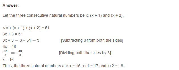 Linear Equation In One Variable RS Aggarwal Class 6 Maths Solutions CCE Test Paper 9.1