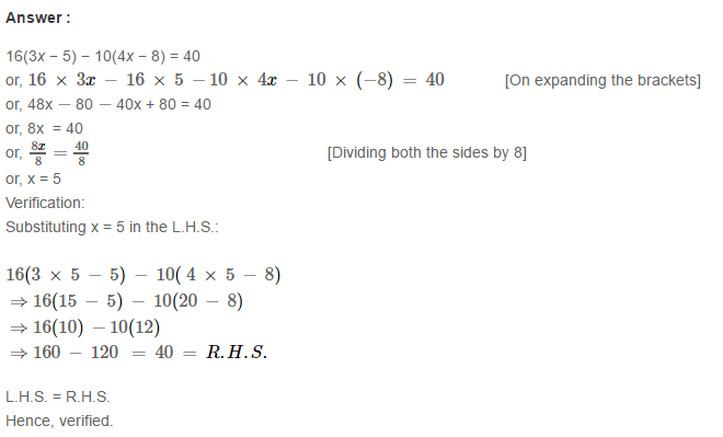 Linear Equation In One Variable RS Aggarwal Class 6 Maths Solutions Ex 9B 18.1