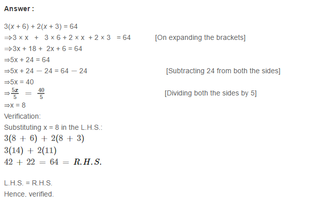 Linear Equation In One Variable RS Aggarwal Class 6 Maths Solutions Ex 9B 19.1