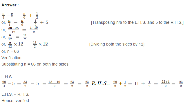 Linear Equation In One Variable RS Aggarwal Class 6 Maths Solutions Ex 9B 21.1