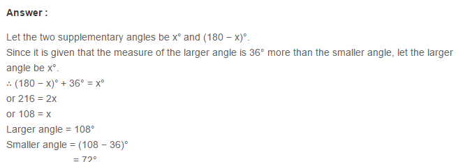 Lines and Angles RS Aggarwal Class 7 Maths Solutions 3.1