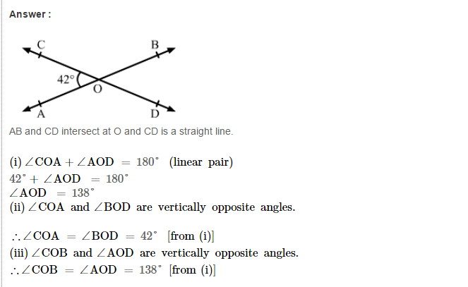 Lines and Angles RS Aggarwal Class 7 Maths Solutions 9.1