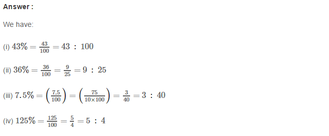 Percentage RS Aggarwal Class 7 Maths Solutions Exercise 10A 3.1