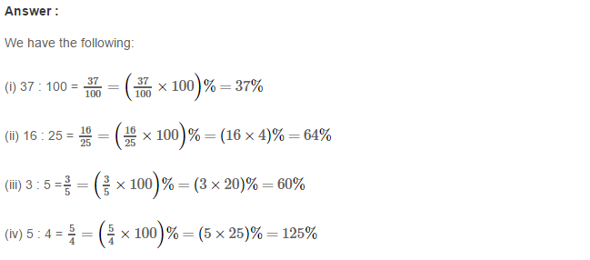 Percentage RS Aggarwal Class 7 Maths Solutions Exercise 10A 4.1