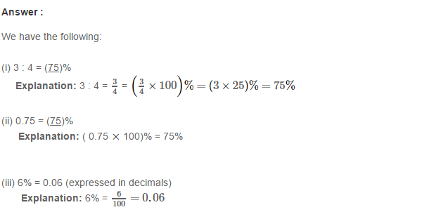 Percentage RS Aggarwal Class 7 Maths Solutions Exercise CCE Test Paper 15.1