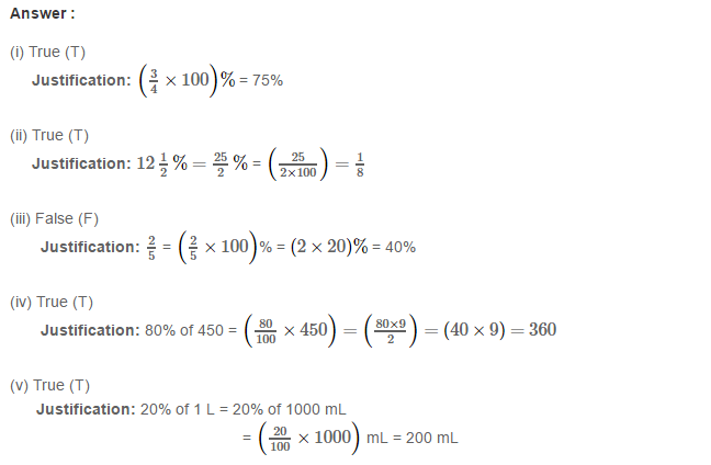 Percentage RS Aggarwal Class 7 Maths Solutions Exercise CCE Test Paper 16.1