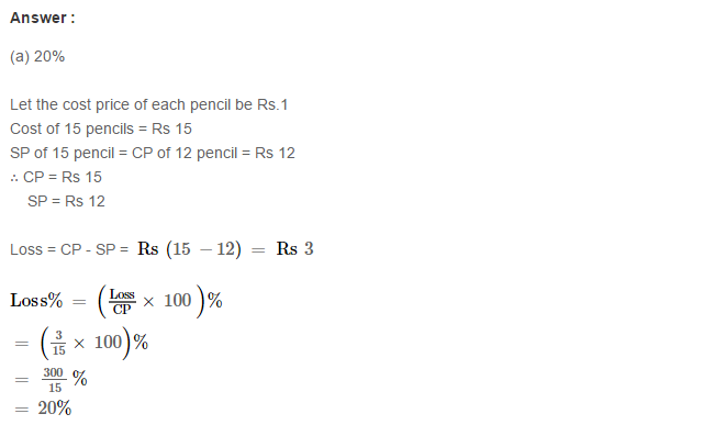Profit and Loss RS Aggarwal Class 7 Maths Solutions Exercise 11B 7.1