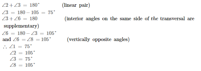 Properties of Parallel Lines RS Aggarwal Class 7 Maths Solutions 2.2