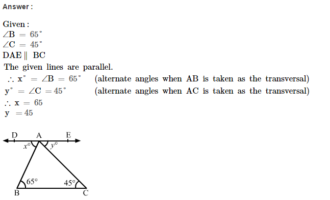 Properties of Parallel Lines RS Aggarwal Class 7 Maths Solutions 5.1