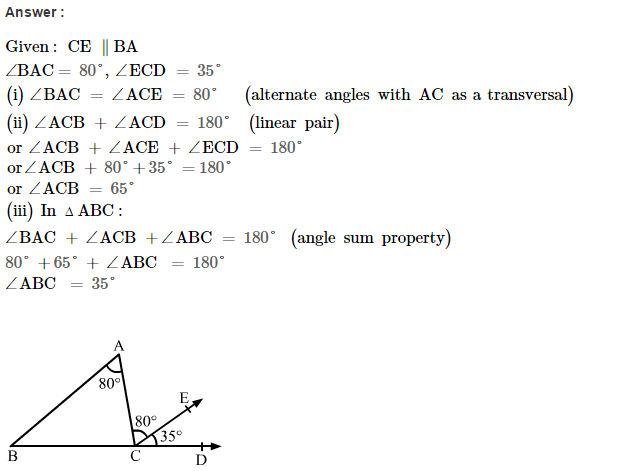 Properties of Parallel Lines RS Aggarwal Class 7 Maths Solutions 6.1