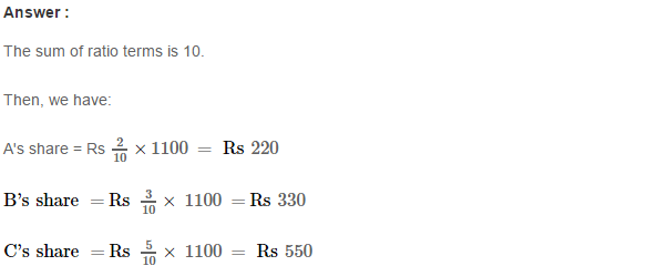 Ratio and Proportion RS Aggarwal Class 7 Maths Solutions CCE Test Paper 2.1