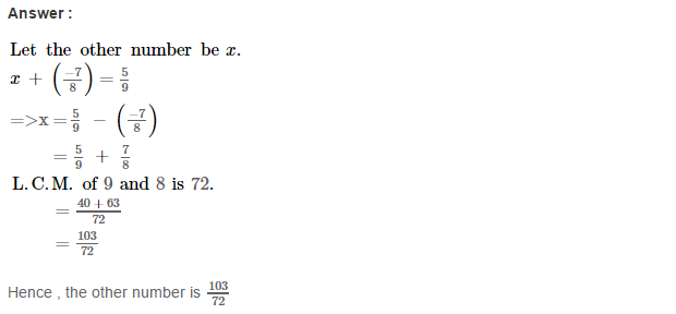 Rational Numbers RS Aggarwal Class 7 Maths Solutions CCE Test Paper 4.1