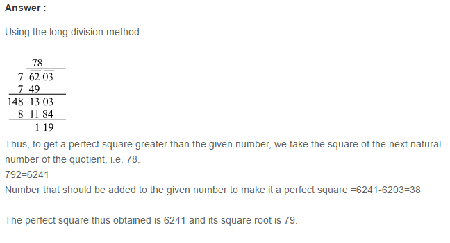 Squares and Square Roots RS Aggarwal Class 8 Maths Solutions Exercise 3E 15.1