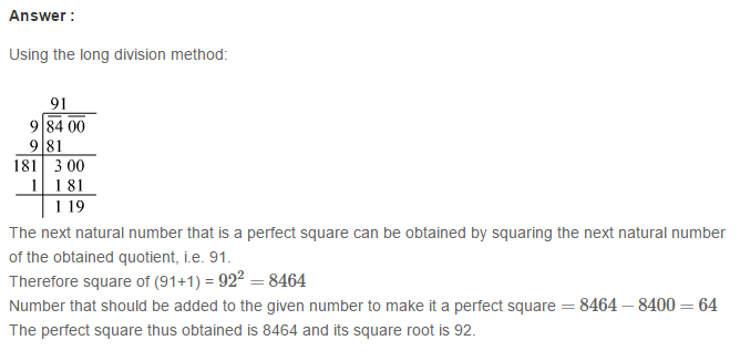 Squares and Square Roots RS Aggarwal Class 8 Maths Solutions Exercise 3E 16.1