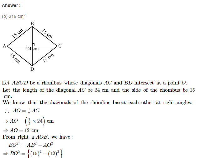 Area of Trapezium and Polygon RS Aggarwal Class 8 Maths Solutions CCE Test Paper 10.1