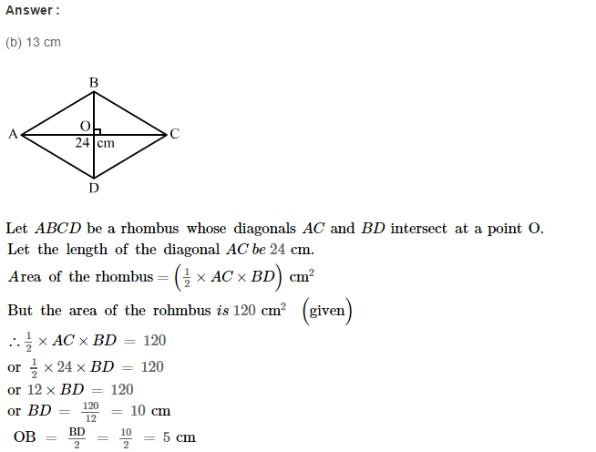 Area of Trapezium and Polygon RS Aggarwal Class 8 Maths Solutions CCE Test Paper 11.1