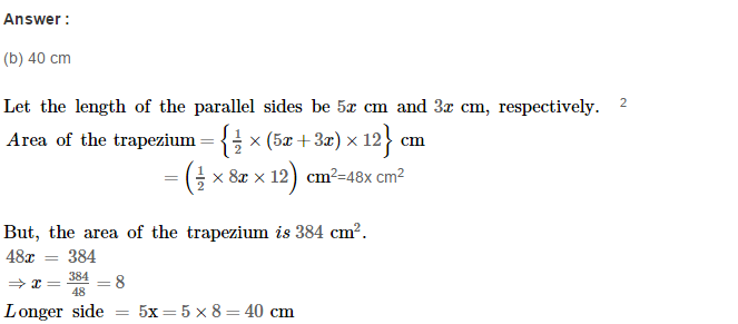 Area of Trapezium and Polygon RS Aggarwal Class 8 Maths Solutions CCE Test Paper 13.1