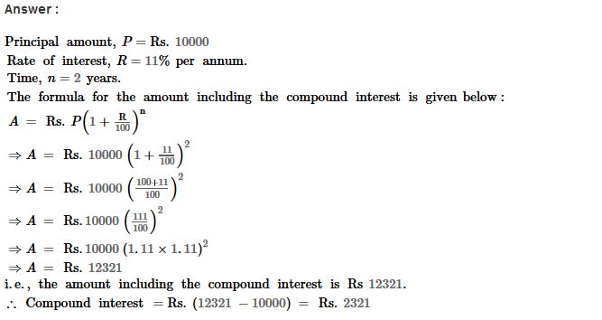 Compound Interest RS Aggarwal Class 8 Maths Solutions CCE Test Paper 4.1