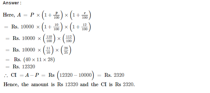 Compound Interest RS Aggarwal Class 8 Maths Solutions CCE Test Paper Q2.1