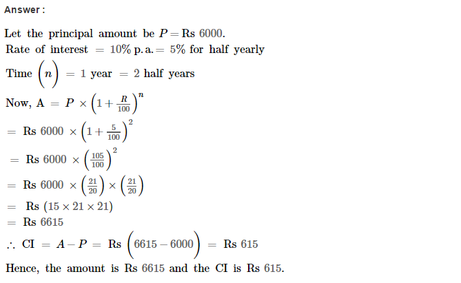Compound Interest RS Aggarwal Class 8 Maths Solutions CCE Test Paper Q3.1