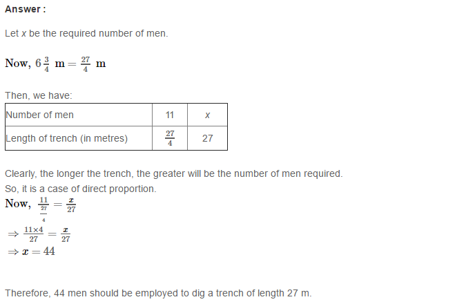 Direct and Inverse Proportions RS Aggarwal Class 8 Maths Solutions CCE Test Paper 14.1
