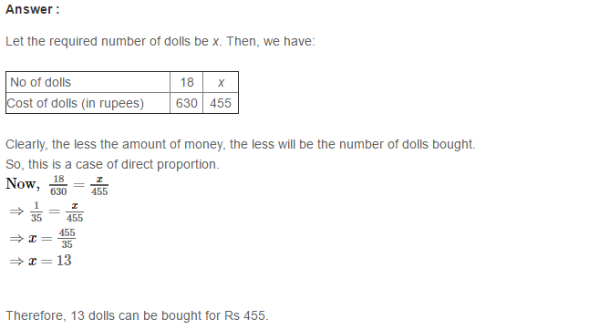 Direct and Inverse Proportions RS Aggarwal Class 8 Maths Solutions CCE Test Paper 6.1
