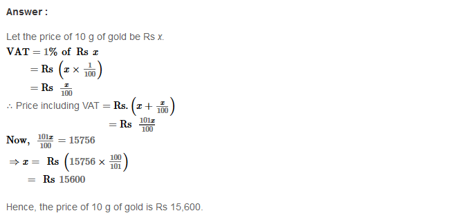 Profit and Loss RS Aggarwal Class 8 Maths Solutions Ex 10C 5.1