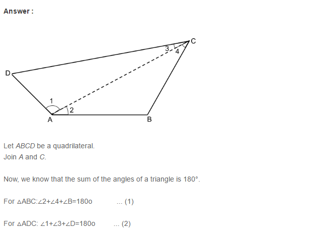 Quadrilaterals RS Aggarwal Class 8 Maths Solutions 3.1