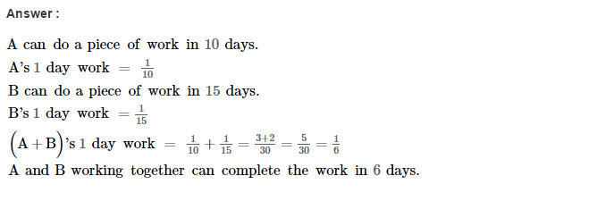 Time and Work RS Aggarwal Class 8 Maths Solutions CCE Test Paper 1.1