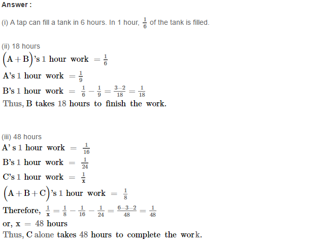 Time and Work RS Aggarwal Class 8 Maths Solutions CCE Test Paper 11.1