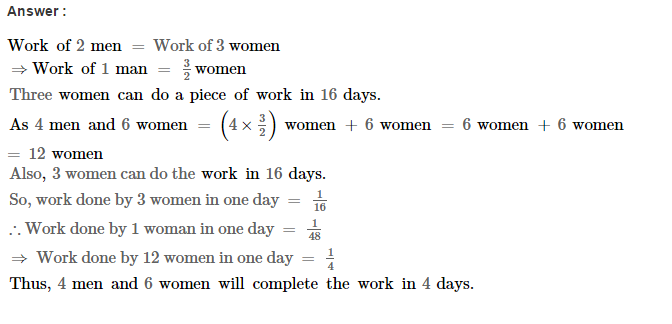 Time and Work RS Aggarwal Class 8 Maths Solutions CCE Test Paper 4.1