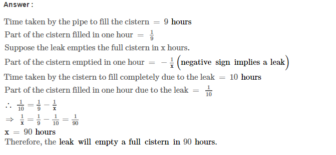 Time and Work RS Aggarwal Class 8 Maths Solutions CCE Test Paper 5.1